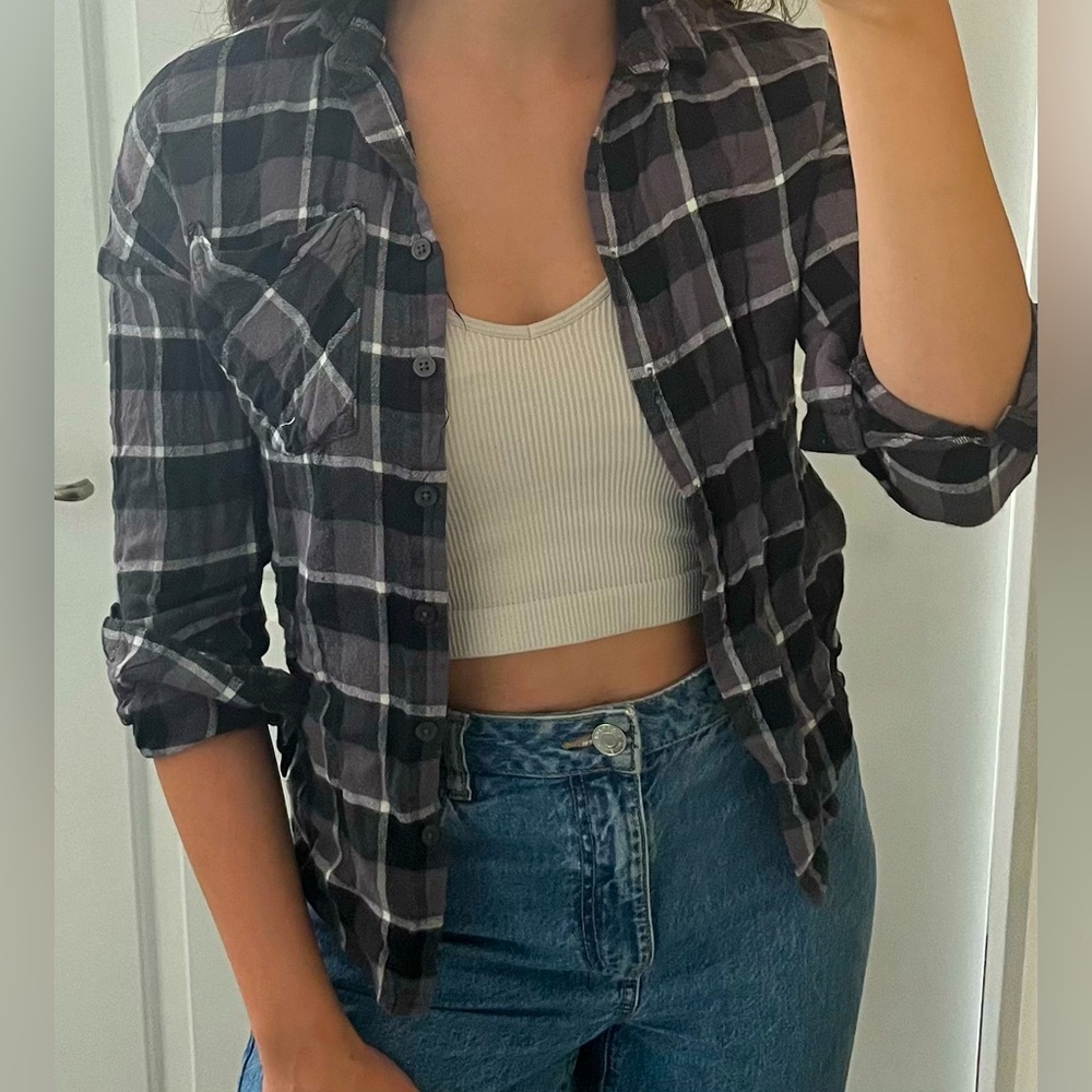 Gray and black Charlotte Russe Lightweight Flannel